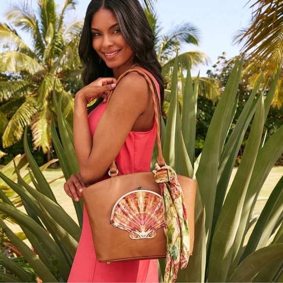Patricia Nash Handbags - NEW Patricia Nash Zorita Fuchsia Seashell Scarf Satchel Bag